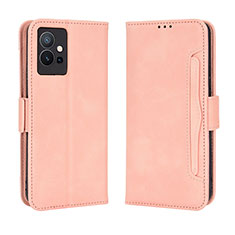 Coque Portefeuille Livre Cuir Etui Clapet BY3 pour Vivo iQOO Z6 5G Rose