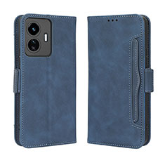 Coque Portefeuille Livre Cuir Etui Clapet BY3 pour Vivo iQOO Z6 Lite 5G Bleu