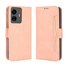 Coque Portefeuille Livre Cuir Etui Clapet BY3 pour Vivo iQOO Z6 Lite 5G Rose