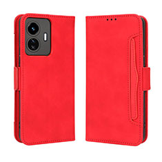 Coque Portefeuille Livre Cuir Etui Clapet BY3 pour Vivo iQOO Z6 Lite 5G Rouge