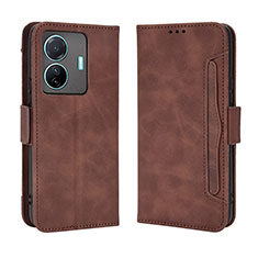 Coque Portefeuille Livre Cuir Etui Clapet BY3 pour Vivo iQOO Z6 Pro 5G Marron