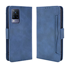 Coque Portefeuille Livre Cuir Etui Clapet BY3 pour Vivo V21 5G Bleu