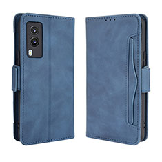 Coque Portefeuille Livre Cuir Etui Clapet BY3 pour Vivo V21e 5G Bleu