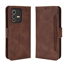 Coque Portefeuille Livre Cuir Etui Clapet BY3 pour Vivo V23 5G Marron