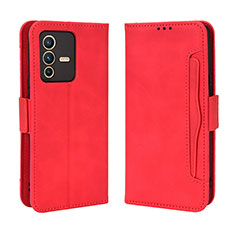 Coque Portefeuille Livre Cuir Etui Clapet BY3 pour Vivo V23 5G Rouge