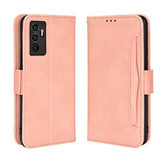 Coque Portefeuille Livre Cuir Etui Clapet BY3 pour Vivo V23e 5G Rose