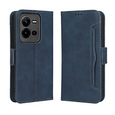 Coque Portefeuille Livre Cuir Etui Clapet BY3 pour Vivo V25 5G Bleu