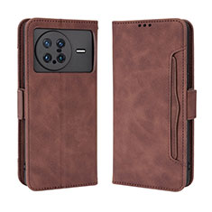 Coque Portefeuille Livre Cuir Etui Clapet BY3 pour Vivo X Note Marron