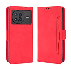 Coque Portefeuille Livre Cuir Etui Clapet BY3 pour Vivo X Note Rouge