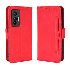 Coque Portefeuille Livre Cuir Etui Clapet BY3 pour Vivo X70 5G Rouge