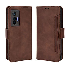 Coque Portefeuille Livre Cuir Etui Clapet BY3 pour Vivo X70t Marron