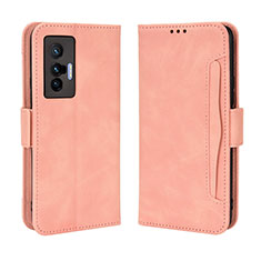 Coque Portefeuille Livre Cuir Etui Clapet BY3 pour Vivo X70t Rose