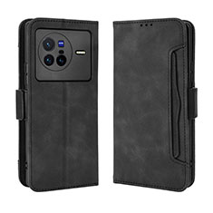 Coque Portefeuille Livre Cuir Etui Clapet BY3 pour Vivo X80 5G Noir