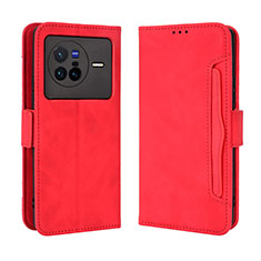 Coque Portefeuille Livre Cuir Etui Clapet BY3 pour Vivo X80 5G Rouge