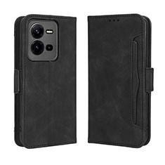 Coque Portefeuille Livre Cuir Etui Clapet BY3 pour Vivo X80 Lite 5G Noir