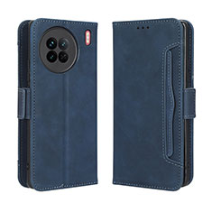 Coque Portefeuille Livre Cuir Etui Clapet BY3 pour Vivo X90 5G Bleu