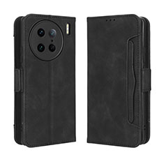 Coque Portefeuille Livre Cuir Etui Clapet BY3 pour Vivo X90 Pro 5G Noir