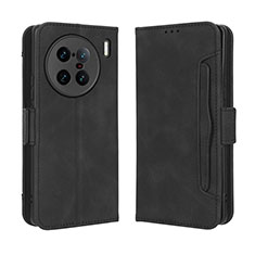 Coque Portefeuille Livre Cuir Etui Clapet BY3 pour Vivo X90 Pro+ Plus 5G Noir