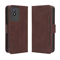 Coque Portefeuille Livre Cuir Etui Clapet BY3 pour Vivo Y02 Marron