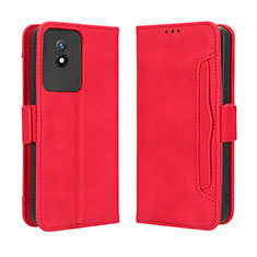 Coque Portefeuille Livre Cuir Etui Clapet BY3 pour Vivo Y02 Rouge