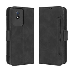 Coque Portefeuille Livre Cuir Etui Clapet BY3 pour Vivo Y02A Noir