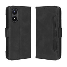 Coque Portefeuille Livre Cuir Etui Clapet BY3 pour Vivo Y02S Noir