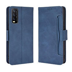 Coque Portefeuille Livre Cuir Etui Clapet BY3 pour Vivo Y11s Bleu