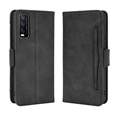 Coque Portefeuille Livre Cuir Etui Clapet BY3 pour Vivo Y11s Noir