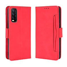 Coque Portefeuille Livre Cuir Etui Clapet BY3 pour Vivo Y12A Rouge