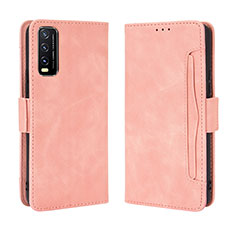 Coque Portefeuille Livre Cuir Etui Clapet BY3 pour Vivo Y12G Rose