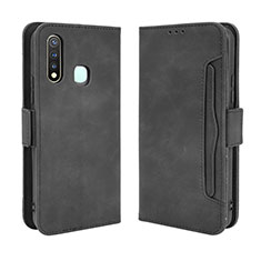 Coque Portefeuille Livre Cuir Etui Clapet BY3 pour Vivo Y19 Noir