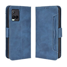 Coque Portefeuille Livre Cuir Etui Clapet BY3 pour Vivo Y21 Bleu