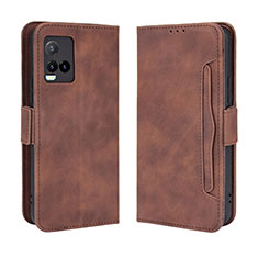 Coque Portefeuille Livre Cuir Etui Clapet BY3 pour Vivo Y21 Marron