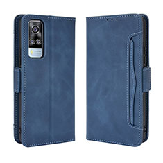 Coque Portefeuille Livre Cuir Etui Clapet BY3 pour Vivo Y31 (2021) Bleu