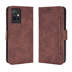 Coque Portefeuille Livre Cuir Etui Clapet BY3 pour Vivo Y33e 5G Marron