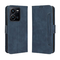 Coque Portefeuille Livre Cuir Etui Clapet BY3 pour Vivo Y35 4G Bleu