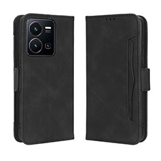 Coque Portefeuille Livre Cuir Etui Clapet BY3 pour Vivo Y35 4G Noir