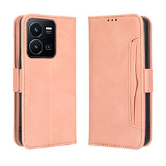 Coque Portefeuille Livre Cuir Etui Clapet BY3 pour Vivo Y35 4G Rose