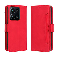 Coque Portefeuille Livre Cuir Etui Clapet BY3 pour Vivo Y35 4G Rouge