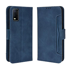 Coque Portefeuille Livre Cuir Etui Clapet BY3 pour Vivo Y3s (2021) Bleu