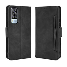 Coque Portefeuille Livre Cuir Etui Clapet BY3 pour Vivo Y51A Noir