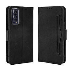 Coque Portefeuille Livre Cuir Etui Clapet BY3 pour Vivo Y52 5G Noir