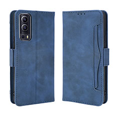 Coque Portefeuille Livre Cuir Etui Clapet BY3 pour Vivo Y72 5G Bleu