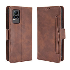 Coque Portefeuille Livre Cuir Etui Clapet BY3 pour Vivo Y73 (2021) Marron