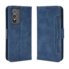 Coque Portefeuille Livre Cuir Etui Clapet BY3 pour Vivo Y76 5G Bleu