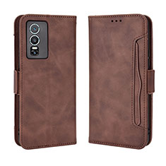 Coque Portefeuille Livre Cuir Etui Clapet BY3 pour Vivo Y76 5G Marron