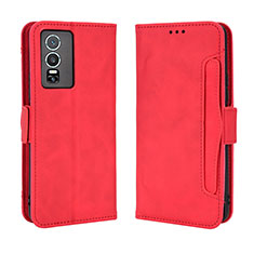 Coque Portefeuille Livre Cuir Etui Clapet BY3 pour Vivo Y76 5G Rouge