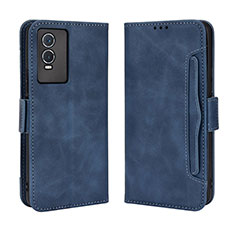 Coque Portefeuille Livre Cuir Etui Clapet BY3 pour Vivo Y76s 5G Bleu