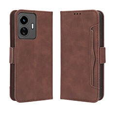 Coque Portefeuille Livre Cuir Etui Clapet BY3 pour Vivo Y77e t1 Marron