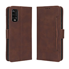 Coque Portefeuille Livre Cuir Etui Clapet BY3 pour Wiko Power U20 Marron